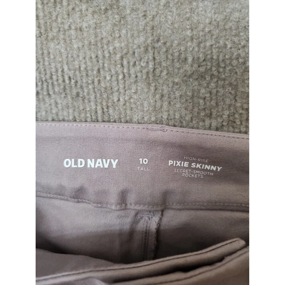 Old Navy High Rise Pixie Skinny Ankle Pants Womens 10 Tall Dawn Glow Stretch NEW